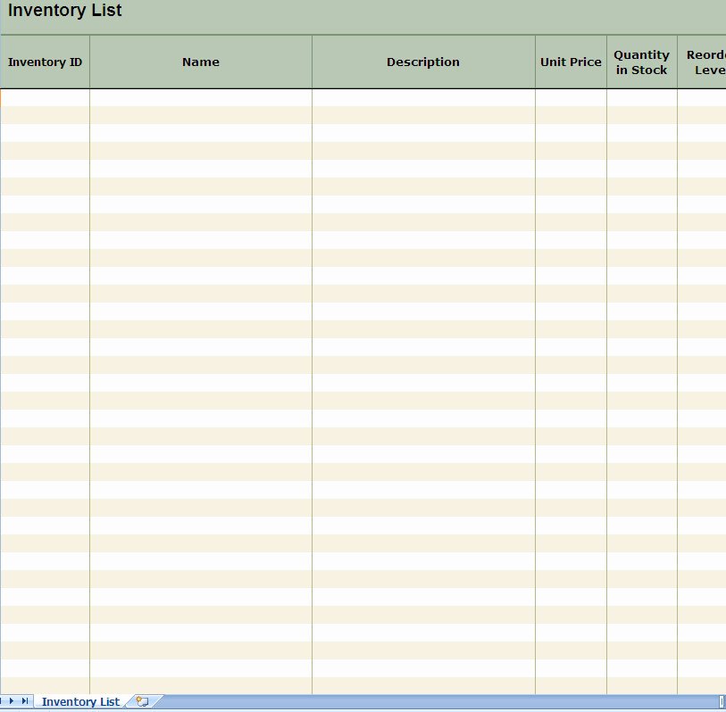 It Inventory Excel Template New Inventory List Excel Spreadsheet