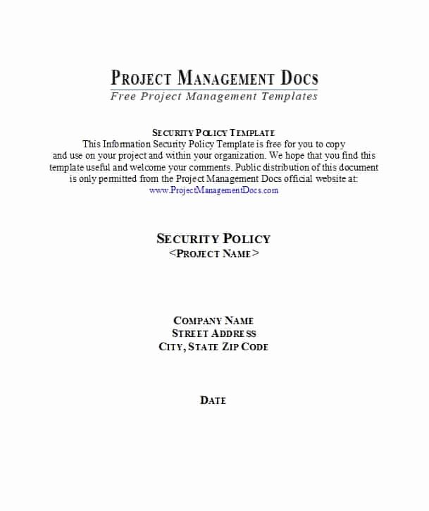 It Security Policy Template Awesome 42 Information Security Policy Templates [cyber Security