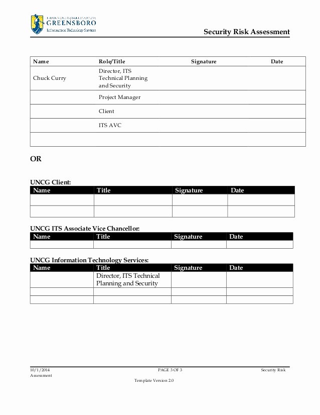 It Security Risk assessment Template Inspirational Security Risk assessment Template V2 0