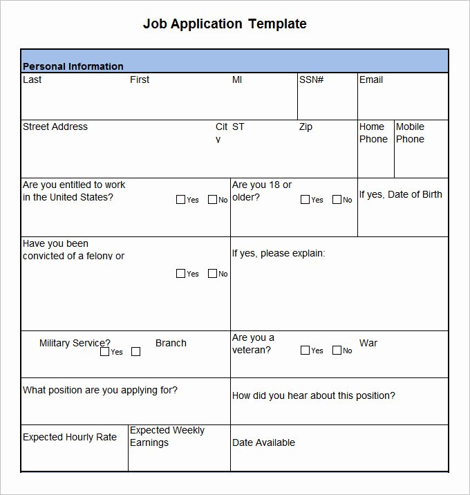 Job Application form Template Word Best Of Job Application Template – 10 Free Word Pdf Documents