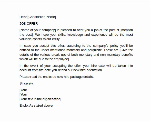 Job Offer Template Word Awesome Fer Letter Template 11 Download Free Documents In Pdf