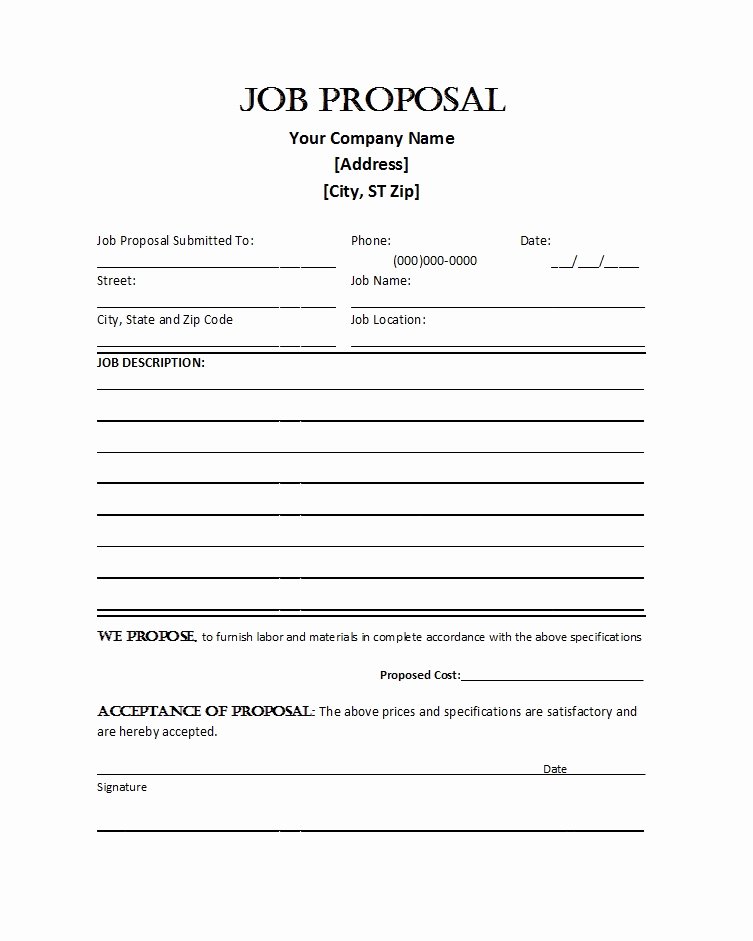 Job Position Proposal Template Awesome 43 Best Job Proposal Templates Free Download Template Lab