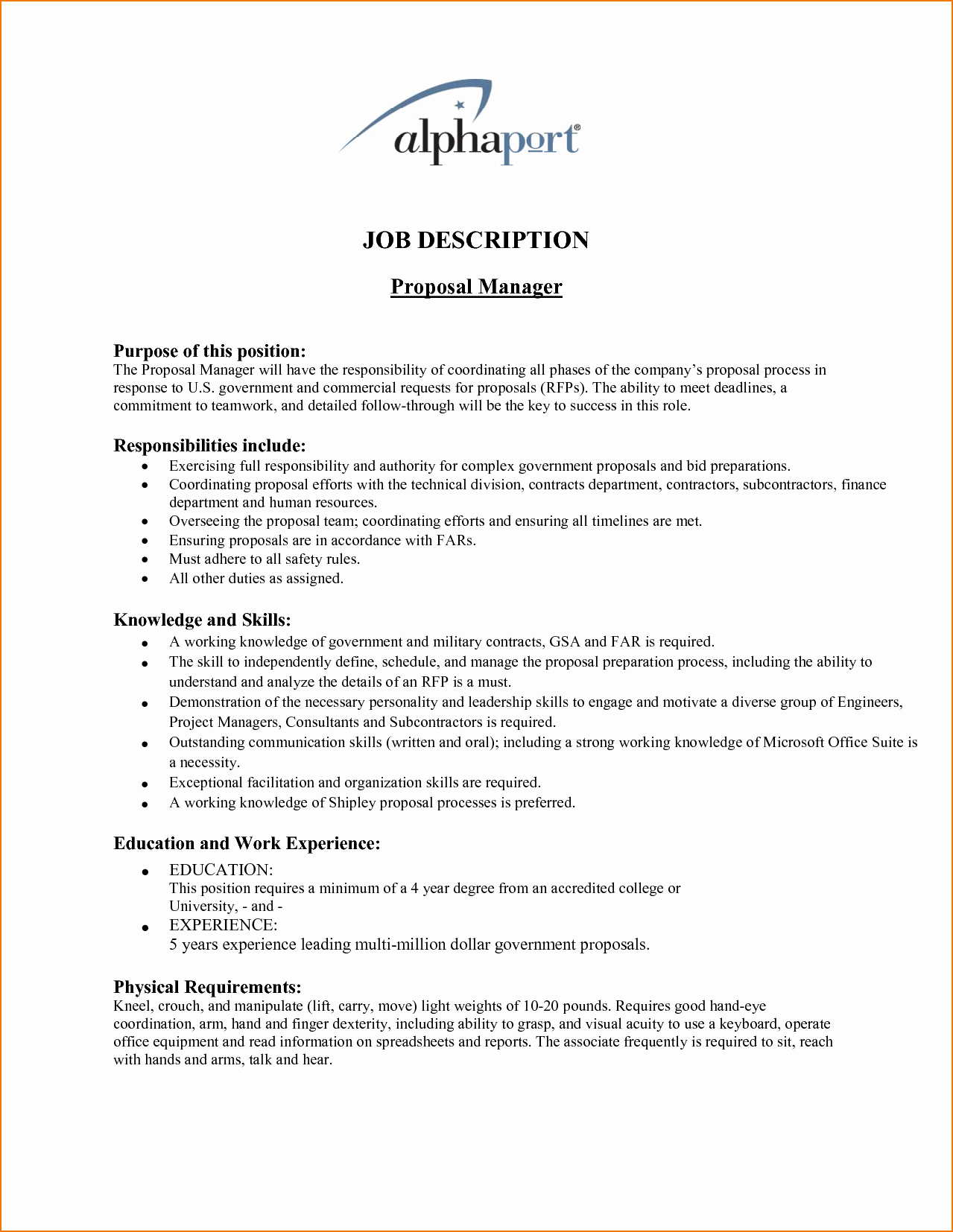 Job Position Proposal Template Luxury 4 Job Proposal Sample