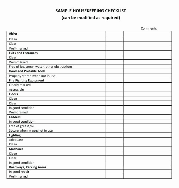 Job Safety Analysis Template Excel New Construction Site Housekeeping Checklist Template Job