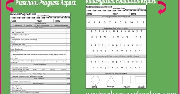Kindergarten Progress Report Template Best Of Homeschool Preschool Progress Report and Kindergarten