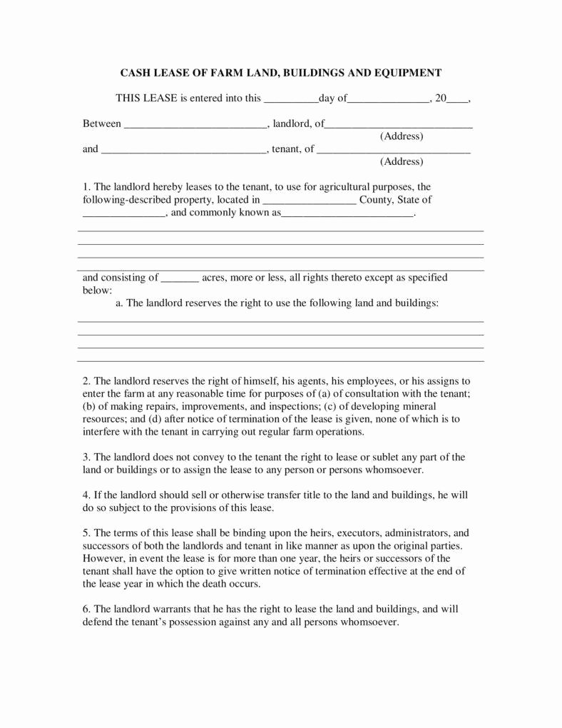 Land Lease Agreement Template Awesome 8 Farm Lease Agreement Templates Pdf Word