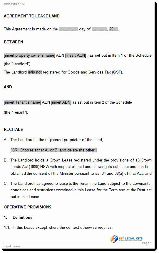 Land Lease Agreement Template Elegant Lease for Agricultural Land Agreement Template