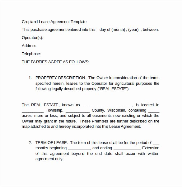 Land Lease Agreement Template Unique Sample Land Lease Agreement 16 Free Documents In Pdf Word