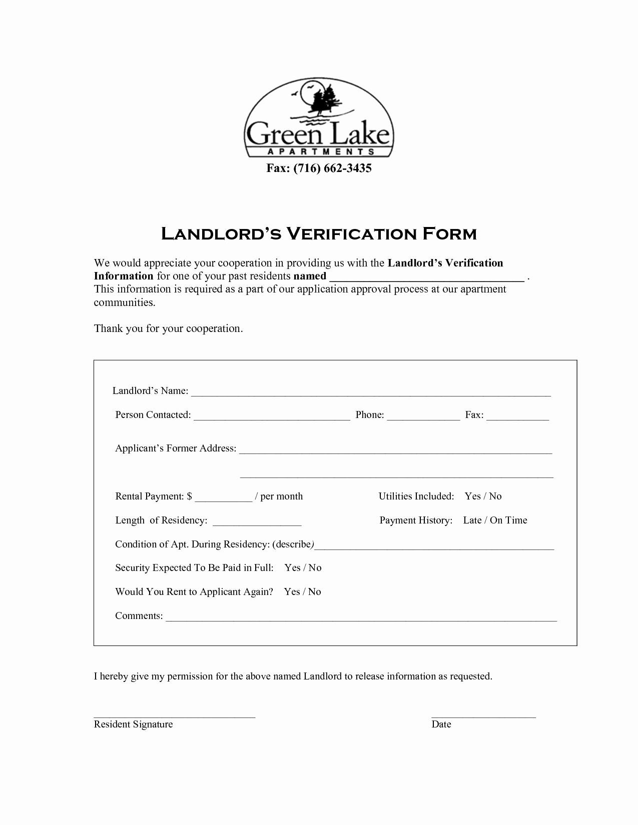 Landlord Verification form Template Luxury Best S Of Landlord Verification form Free Rental