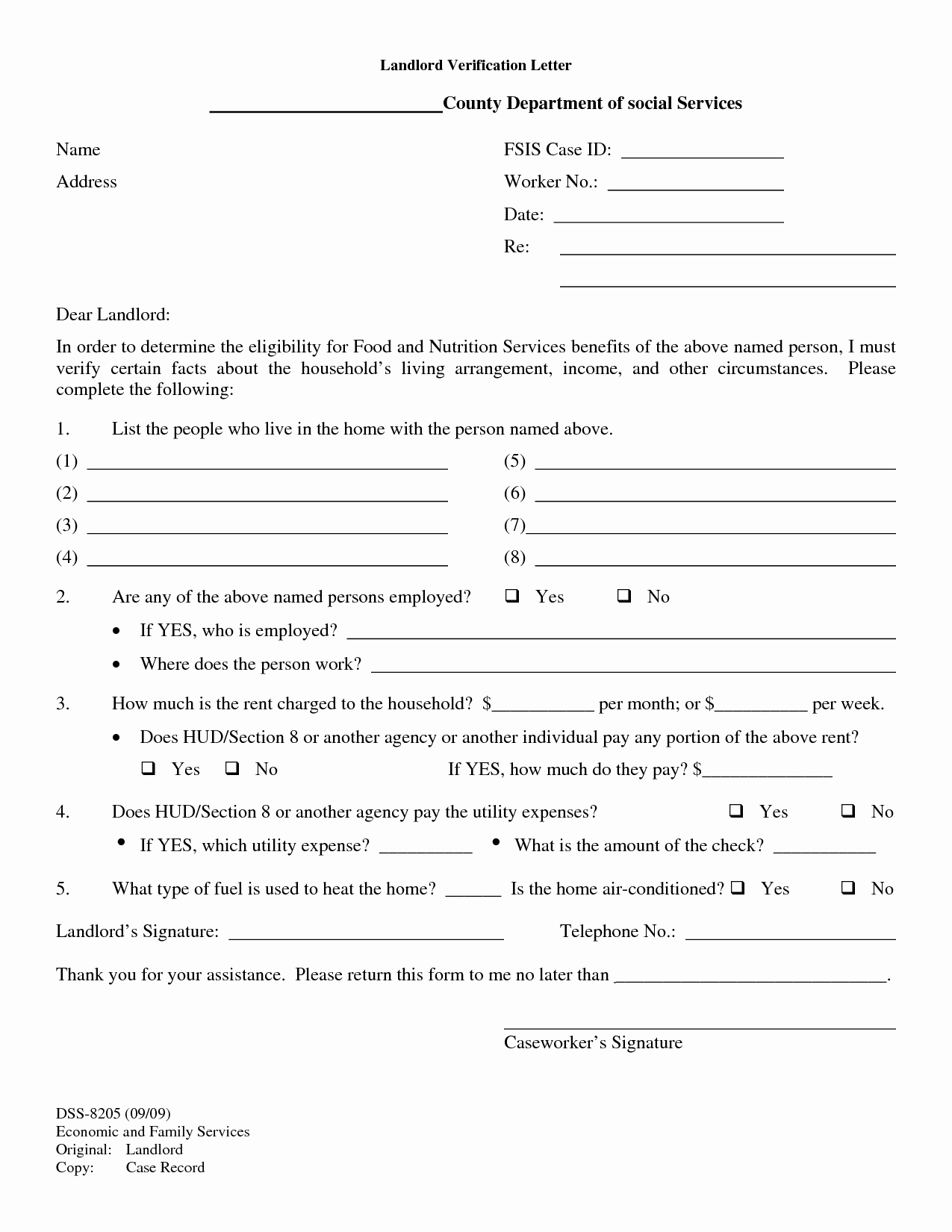 Landlord Verification form Template New Letter Of Employment for Landlord Template – Kanza