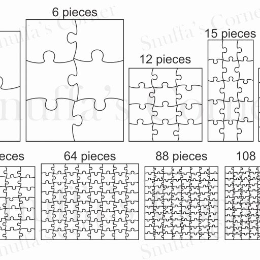 Large Puzzle Piece Template Lovely Jigsaw Puzzle Template Collection Dxf Eps Svg Zip