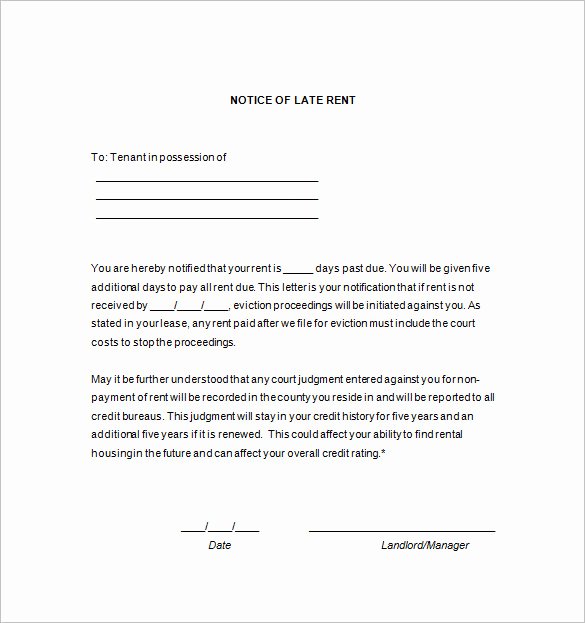 Late Rent Notice Template Inspirational 11 Late Rent Notices Pdf Google Docs Ms Word Apple