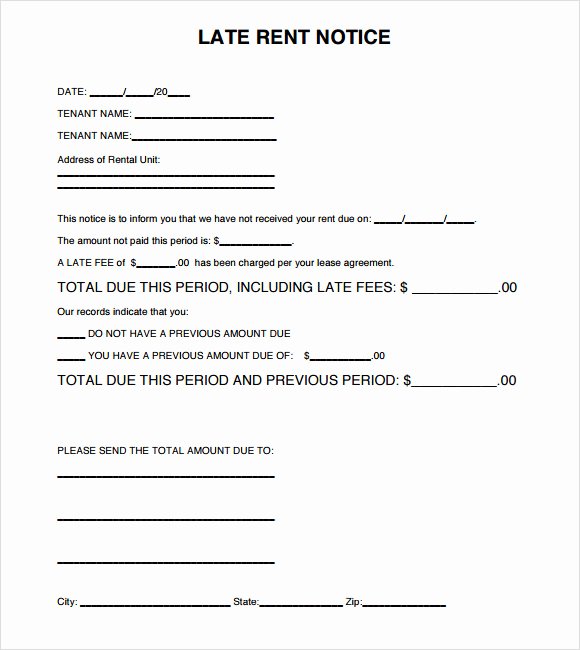 Late Rent Notice Template Inspirational Late Rent Notice Template 8 Download Free Documents In Pdf