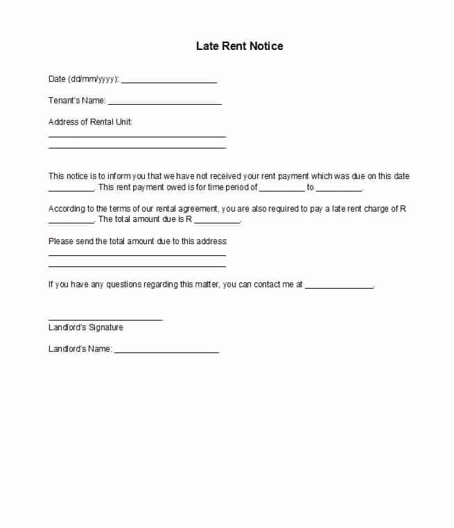 Late Rent Notice Template New 34 Printable Late Rent Notice Templates Template Lab