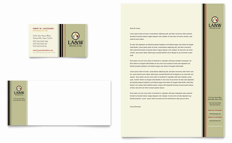 Law Firm Letterhead Templates Elegant Lawyer &amp; Law Firm Business Card &amp; Letterhead Template