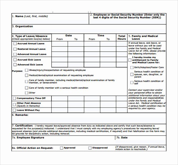 Leave Of Absence forms Template Beautiful Sample Medical Leave form 13 Download Free Documents In