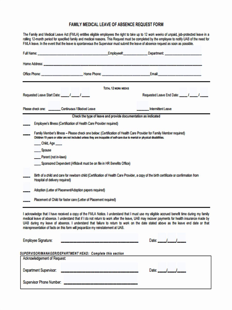 Leave Of Absence forms Template Best Of Free 29 Leave Request forms
