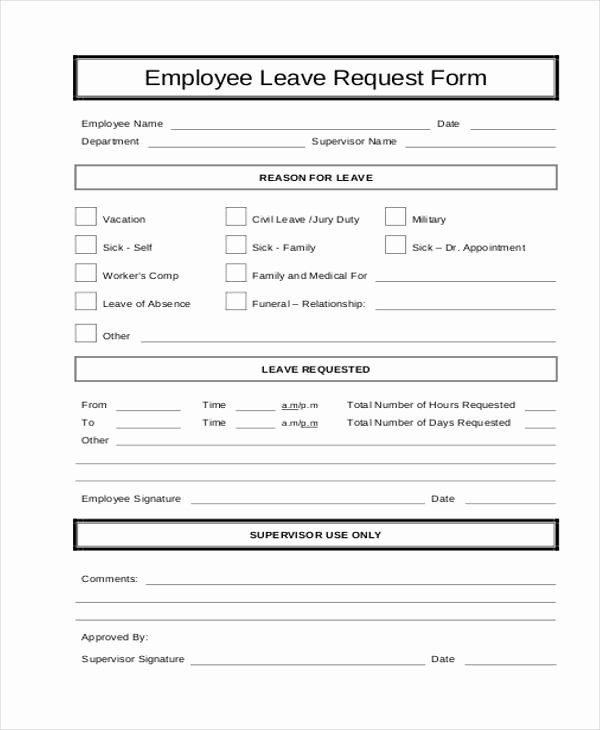 Leave Of Absence forms Template Elegant Free 16 Leave Request forms In Samples Examples formats