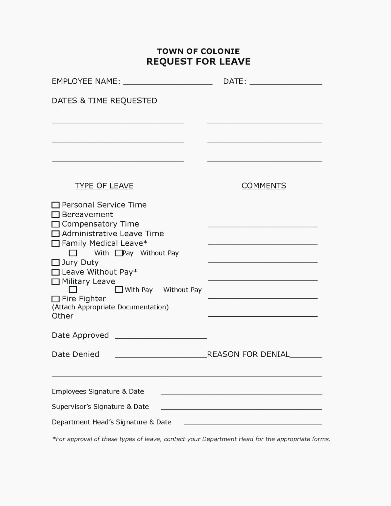 Leave Of Absence forms Template Luxury 14 Leave Absence form