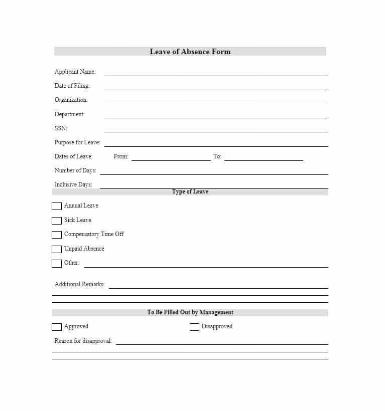 Leave Of Absence forms Template Luxury 45 Free Leave Of Absence Letters and forms Template Lab