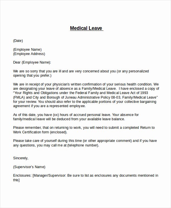Leave Of Absence Templates Best Of Leave Of Absence Letter Templates Vacation Sick