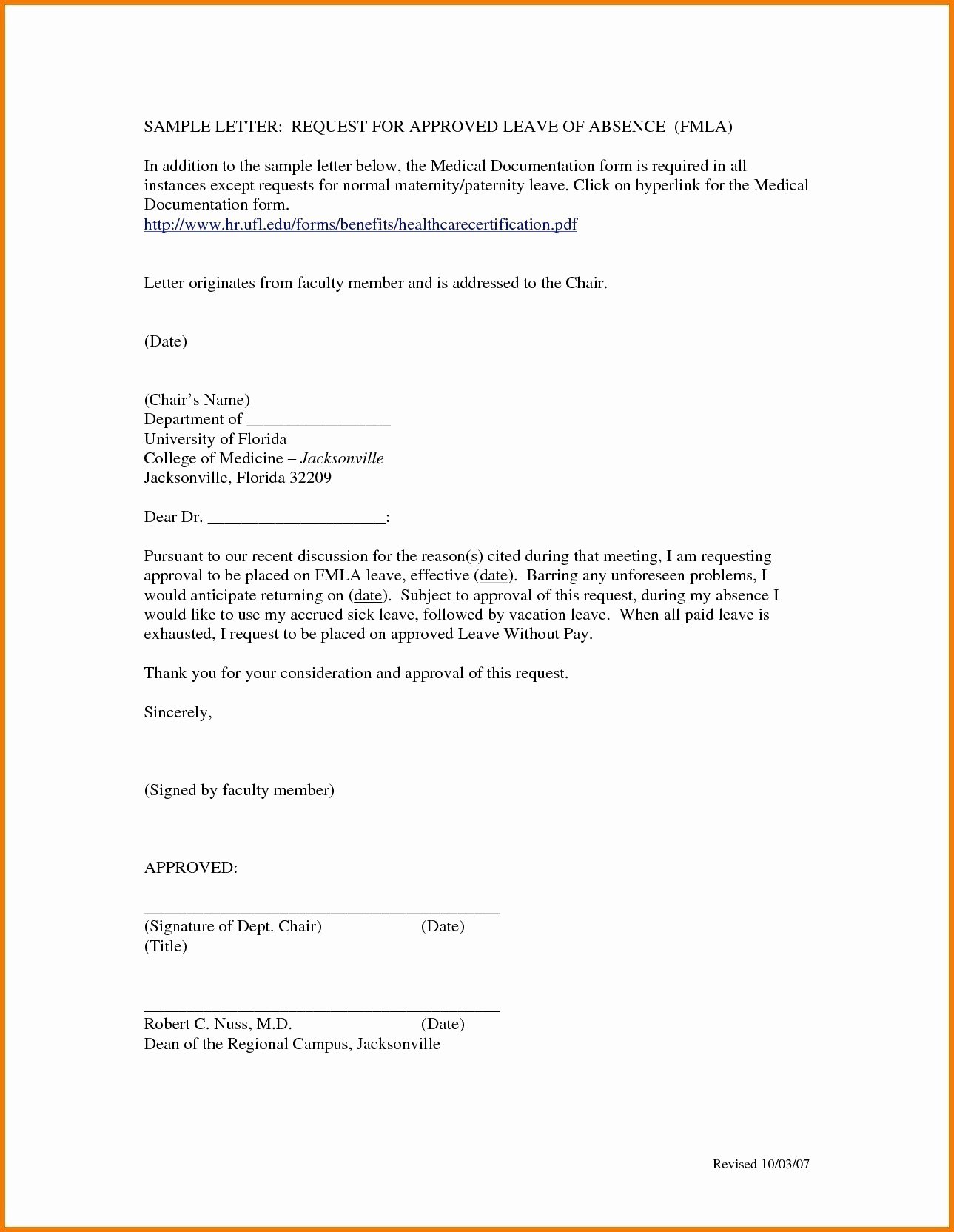 Leave Of Absence Templates Unique Personal Leave Absence Letter Template Collection