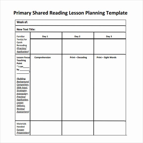 Lesson Plan Templates Kindergarten Best Of Sample Guided Reading Lesson Plan 8 Documents In Pdf