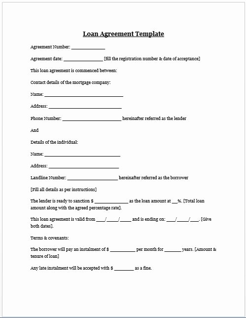 Letter Of Agreement Template Free Beautiful Loan Agreement Template