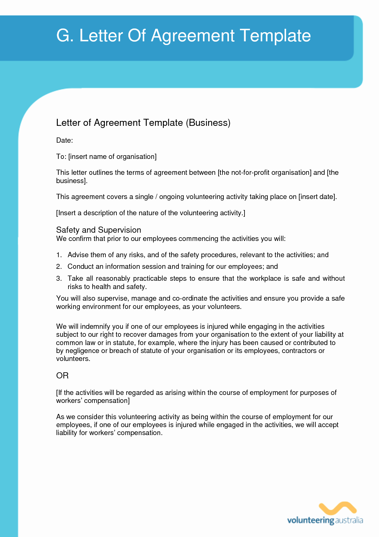 Letter Of Agreement Template Free Fresh Agreement Letter Template Free Printable Documents