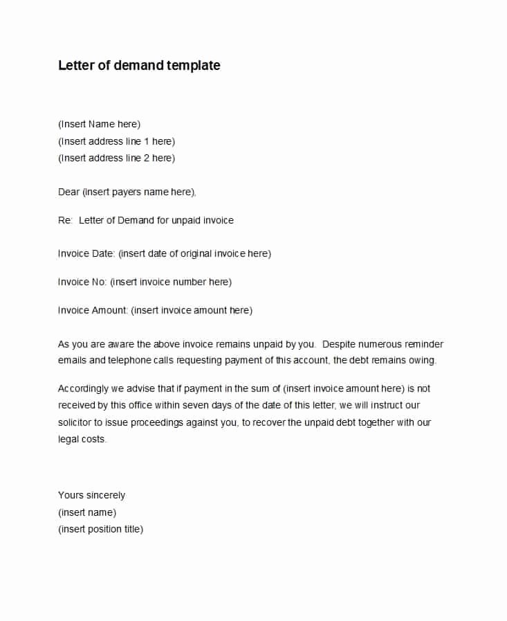 Letter Of Demand Template Free Awesome 40 Best Demand Letter Templates Free Samples Template Lab