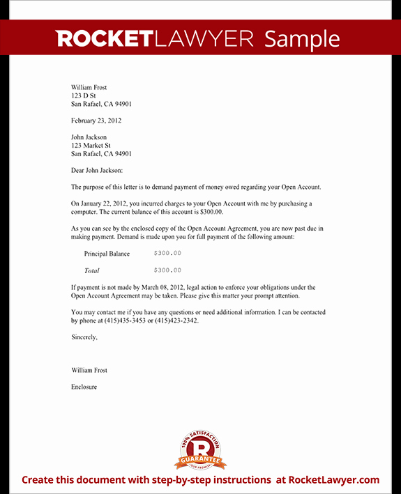 Letter Of Demand Template Free Fresh Demand Letter for Money Owed with Sample