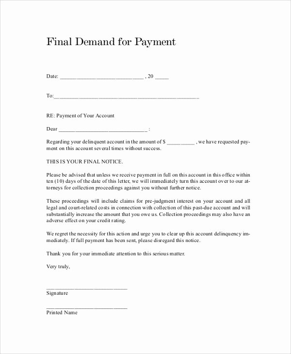 Letter Of Demand Template Free Inspirational Sample Demand Letter 7 Documents In Pdf Word