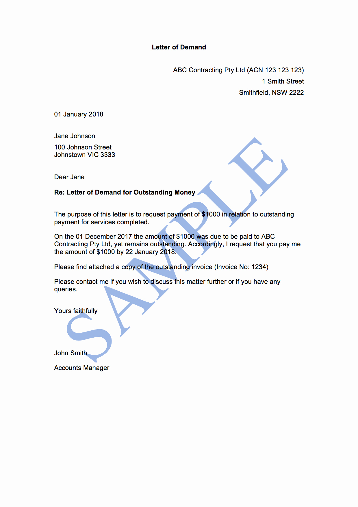 Letter Of Demand Template Free Luxury Letter Of Demand 1st attempt Free Template