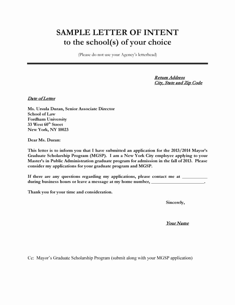 Letter Of Intent Template Inspirational 40 Letter Of Intent Templates &amp; Samples [for Job School