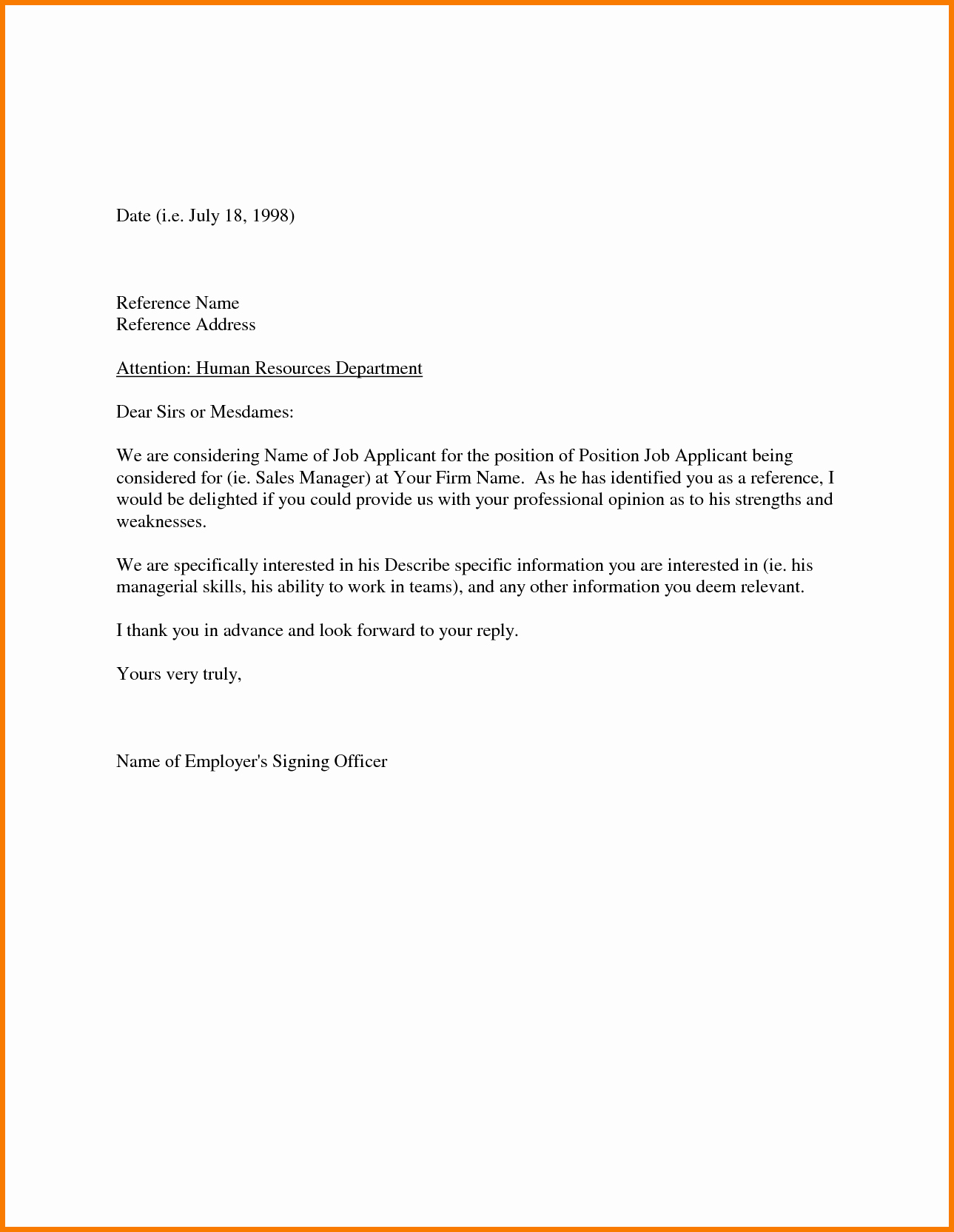 Letter Of Recomendation Template Awesome Sample Re Mendation Letter From Employer Appeal Letters