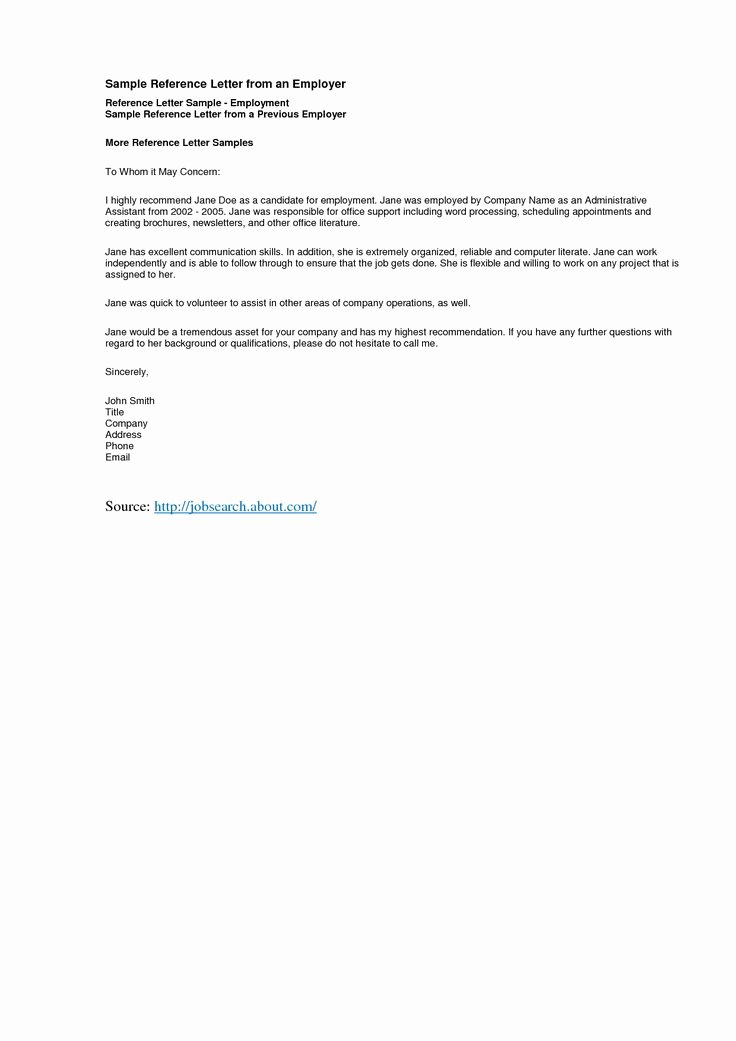 Letter Of Recomendation Templates New Reference Letter Template Best Templatepersonal