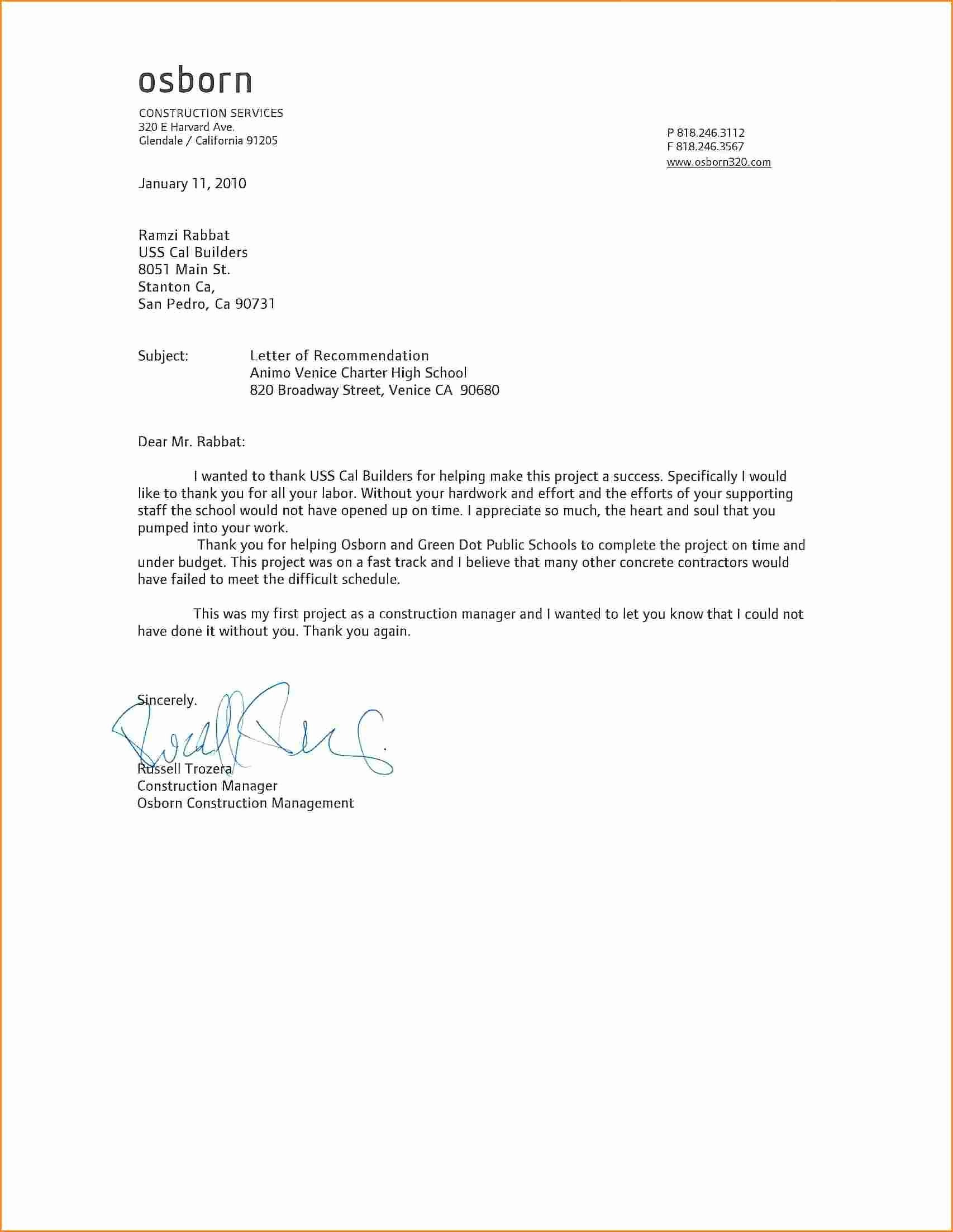 Letter Of Recommendation Template Free Luxury General Letter Re Mendation Template