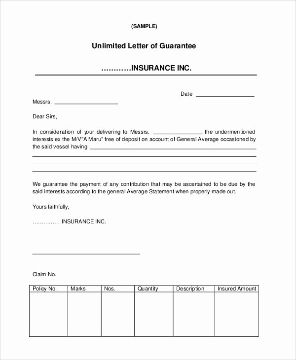 Letters Of Guarantee Templates Awesome 54 Guarantee Letter Samples Pdf Doc