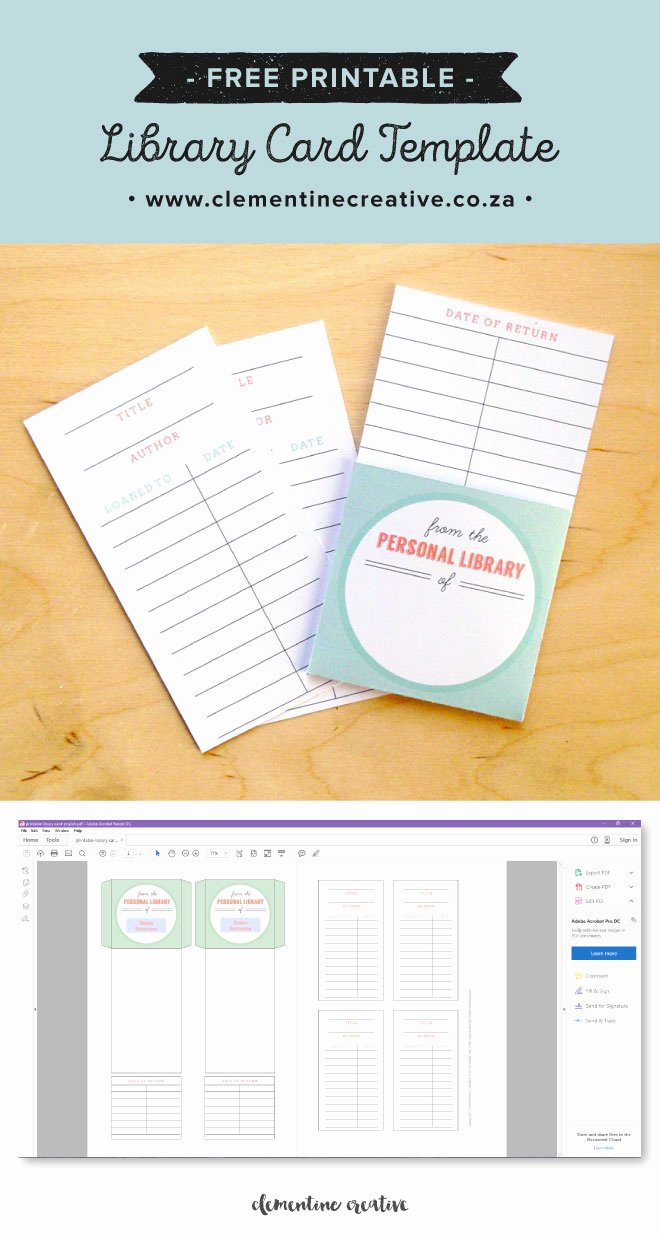 Library Checkout Cards Template Awesome Free Printable Library Cards