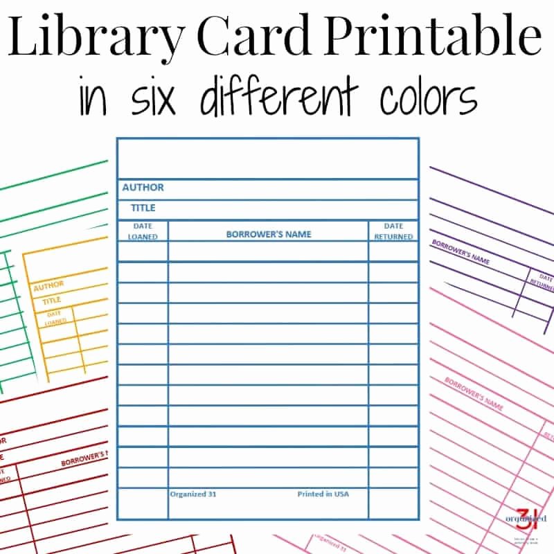 Library Checkout Cards Template Lovely Library Card Printable Make Your Own Library Book Cards