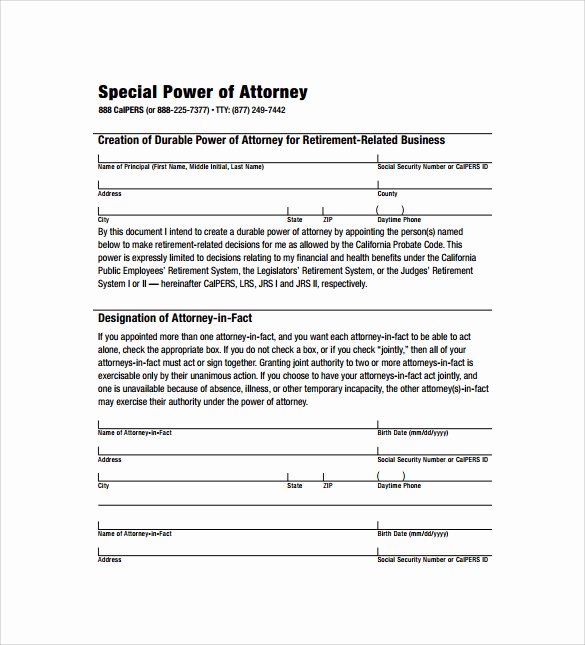 Limited Power Of attorney Template Best Of Sample Special Power Of attorney form 8 Download Free