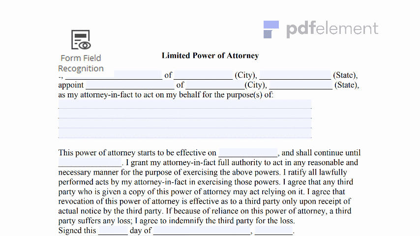 Limited Power Of attorney Template Inspirational Limited Power Of attorney form Download Create Fill