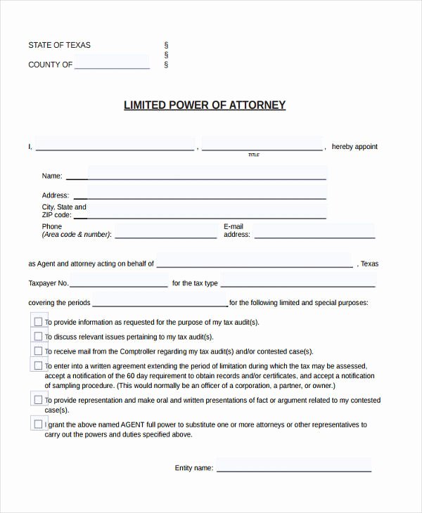 Limited Power Of attorney Template Lovely 24 Printable Power Of attorney forms