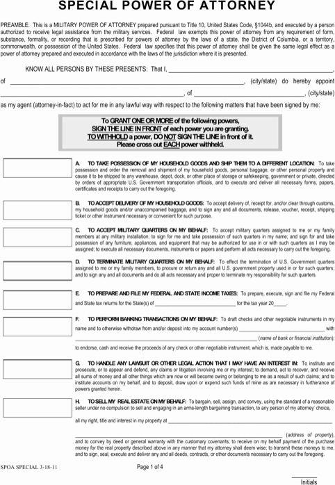 Limited Power Of attorney Template Unique Download Special Power Of attorney form for Free