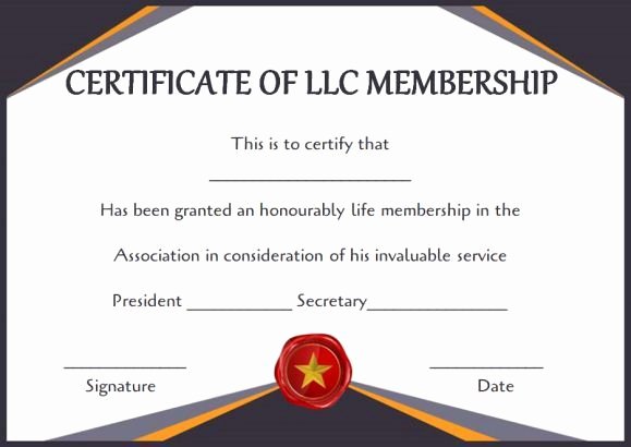 Llc Member Certificate Template Luxury Free Llc Membership Certificate Templates