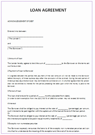 Loan Agreement Template Pdf Best Of 16 Sample Letter Of Agreement Examples Pdf Word