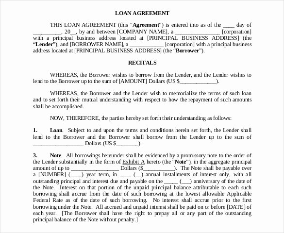 Loan Agreement Template Pdf Best Of Loan Contract Template – 20 Examples In Word Pdf