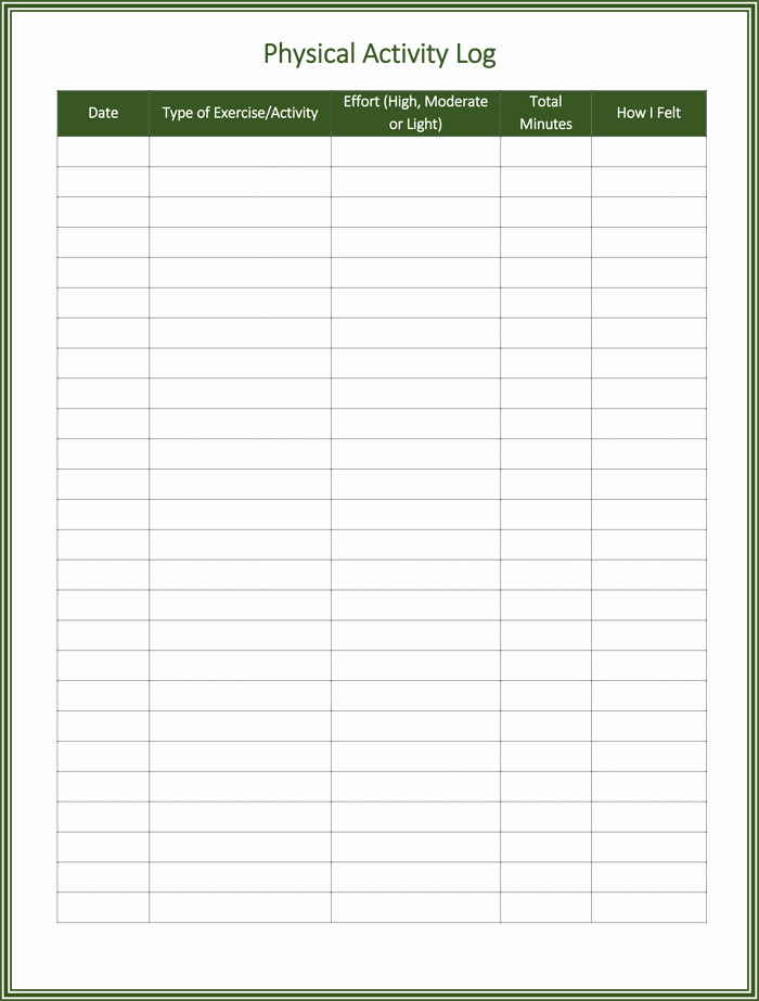 Log Sheet Template Excel Inspirational 5 Activity Log Templates to Keep Track Your Activity Logs