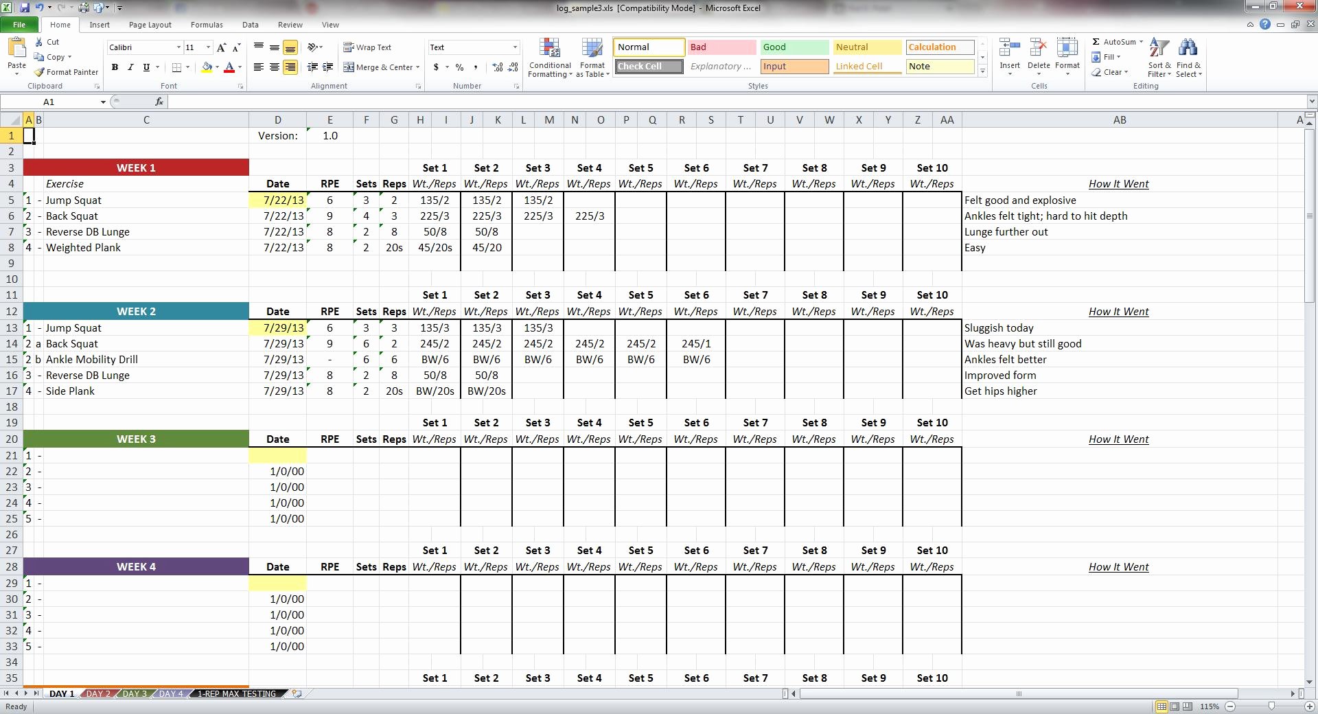 Log Sheet Template Excel Inspirational Niel K Patel Download Training Log Spreadsheet