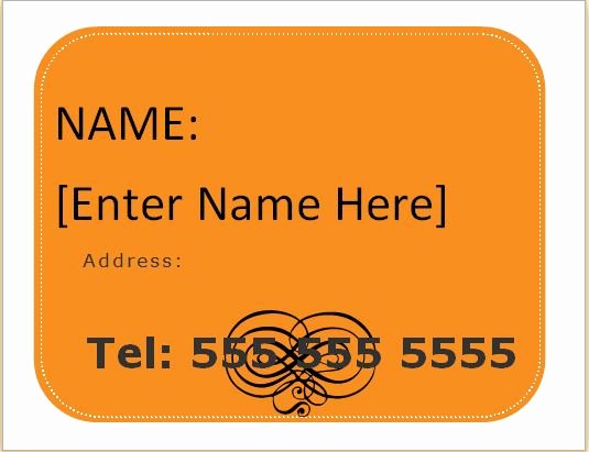 Luggage Name Tag Template New Luggage Tag Templates for Ms Word